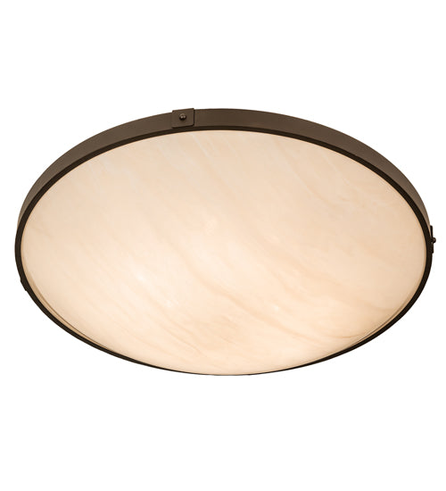 Meyda Lighting Urban 43" 8-Light Oil Rubbed Bronze Semi-flush Mount Light With Ivory Fleshtone Idalight Shade