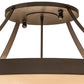 Meyda Lighting Urban 43" 8-Light Oil Rubbed Bronze Semi-flush Mount Light With Ivory Fleshtone Idalight Shade