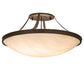 Meyda Lighting Urban 43" 8-Light Oil Rubbed Bronze Semi-flush Mount Light With Ivory Fleshtone Idalight Shade