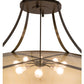 Meyda Lighting Urban 43" 8-Light Timeless Bronze Semi-flush Mount Ceiling Light With Botticino Idalight Shade Glass