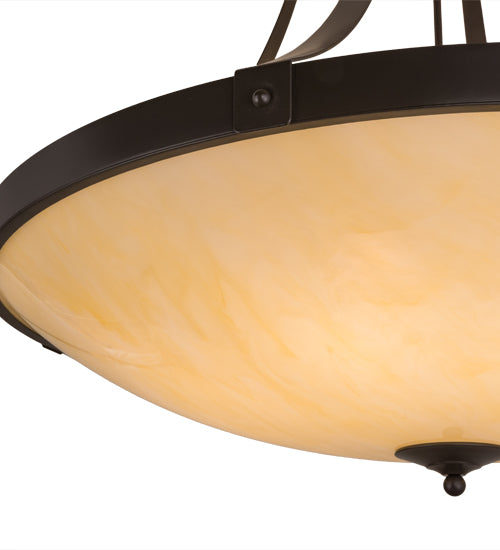 Meyda Lighting Urban 43" 8-Light Timeless Bronze Semi-flush Mount Ceiling Light With Botticino Idalight Shade Glass