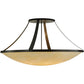 Meyda Lighting Urban 44" 8-Light Timeless Bronze Semi-flush Mount Ceiling Light With Beige Sahara Taupe Idalight Shade Glass
