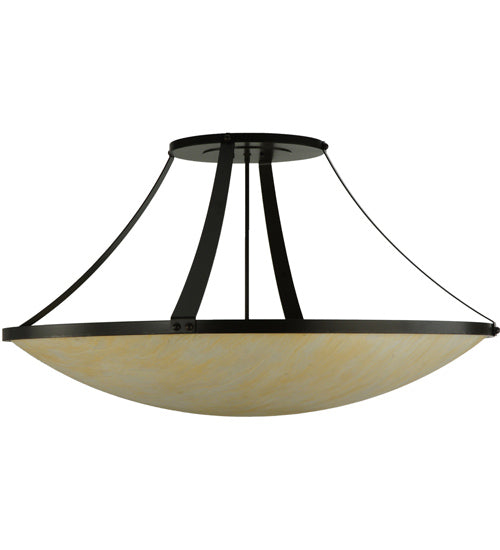 Meyda Lighting Urban 44" 8-Light Timeless Bronze Semi-flush Mount Ceiling Light With Beige Sahara Taupe Idalight Shade Glass