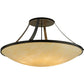 Meyda Lighting Urban 44" 8-Light Timeless Bronze Semi-flush Mount Ceiling Light With Beige Sahara Taupe Idalight Shade Glass
