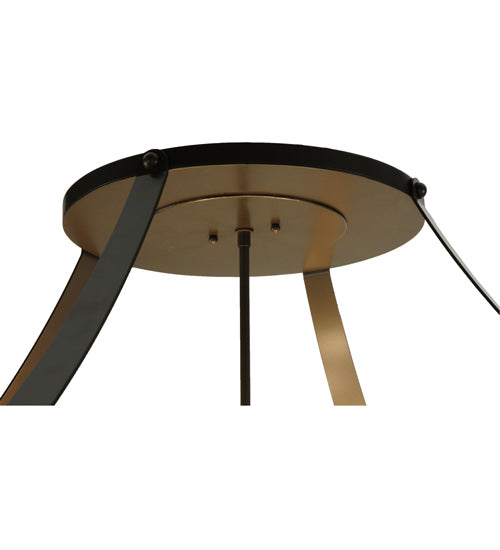 Meyda Lighting Urban 44" 8-Light Timeless Bronze Semi-flush Mount Ceiling Light With Beige Sahara Taupe Idalight Shade Glass