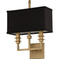Meyda Lighting Urbanite 13" 2-Light Gold Metallic High Gloss Wall Sconce With Black Fabric Shade Glass