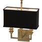Meyda Lighting Urbanite 13" 2-Light Gold Metallic High Gloss Wall Sconce With Black Fabric Shade Glass