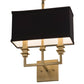 Meyda Lighting Urbanite 13" 2-Light Gold Metallic High Gloss Wall Sconce With Black Fabric Shade Glass
