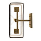 Meyda Lighting Urbanite 13" 2-Light Gold Metallic High Gloss Wall Sconce With Black Fabric Shade Glass
