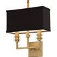 Meyda Lighting Urbanite 13" 2-Light Gold Metallic High Gloss Wall Sconce With Black Fabric Shade Glass