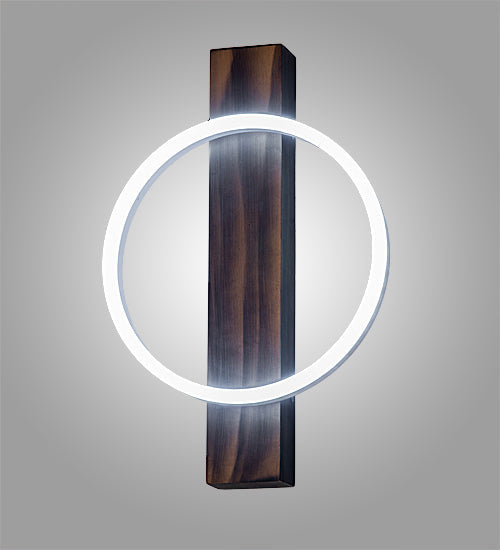 Meyda Lighting Ursula 12" LED Natural Wood Wall Sconce With White Contrail Mist Idalight Shade