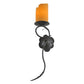 Meyda Lighting Utana Bluffs 7" Wrought Iron Left Wall Sconce With Honey Amber Shade Glass