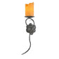Meyda Lighting Utana Bluffs 7" Wrought Iron Left Wall Sconce With Honey Amber Shade Glass