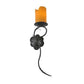 Meyda Lighting Utana Bluffs 7" Wrought Iron Right Wall Sconce With Honey Amber Shade Glass