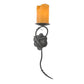 Meyda Lighting Utana Bluffs 7" Wrought Iron Right Wall Sconce With Honey Amber Shade Glass