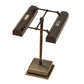 Meyda Lighting Utica 17" 2-Light Chemical Antique Brass Library Table Lamp
