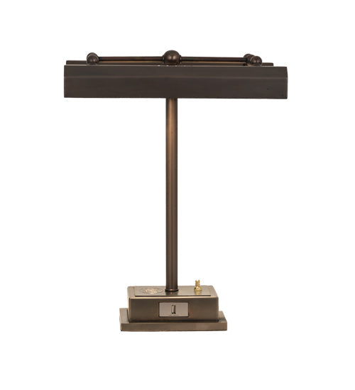 Meyda Lighting Utica 17" 2-Light Chemical Antique Brass Library Table Lamp