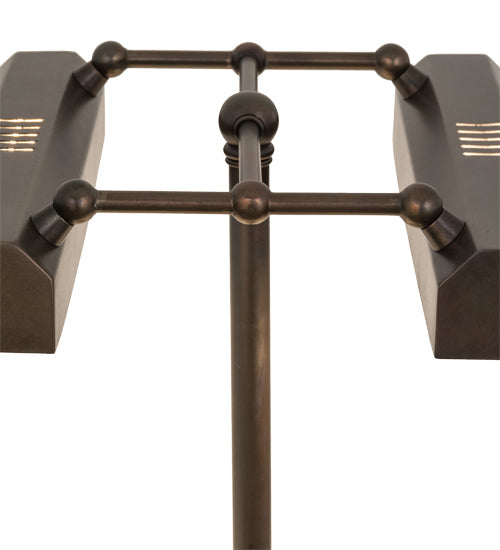 Meyda Lighting Utica 17" 2-Light Chemical Antique Brass Library Table Lamp