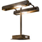 Meyda Lighting Utica Library 16" 2-Light Antique Brass Banker's Table Lamp