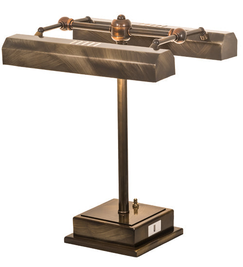 Meyda Lighting Utica Library 16" 2-Light Antique Brass Banker's Table Lamp