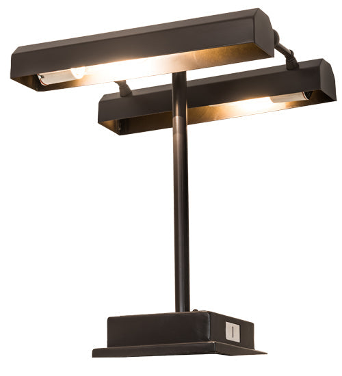 Meyda Lighting Utica Library 16" 2-Light Oil Rubbed Bronze Banker's Table Lamp