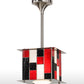 Meyda Lighting Utopia 14" Brushed Nickel Synchronic Mini Pendant Light With Multi-Colored Shade Glass
