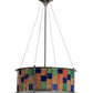 Meyda Lighting Utopia 22" 3-Light Polished Nickel Nexus Pendant Light With Multi-Colored Shade Glass