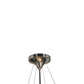 Meyda Lighting Utopia 22" 3-Light Polished Nickel Nexus Pendant Light With Multi-Colored Shade Glass