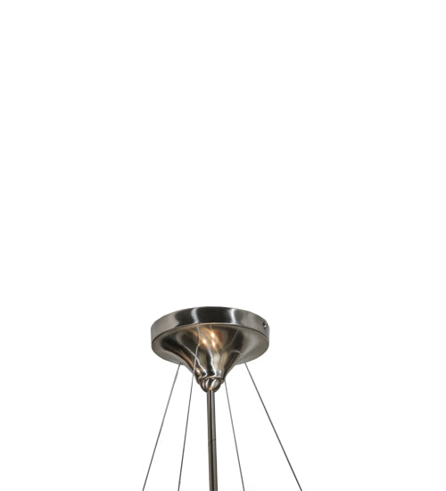 Meyda Lighting Utopia 22" 3-Light Polished Nickel Nexus Pendant Light With Multi-Colored Shade Glass
