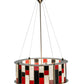 Meyda Lighting Utopia 22" 3-Light Polished Nickel Synchronic Pendant Light With Multi-Colored Shade Glass