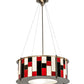 Meyda Lighting Utopia 22" 3-Light Polished Nickel Synchronic Pendant Light With Multi-Colored Shade Glass