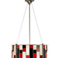 Meyda Lighting Utopia 22" 3-Light Polished Nickel Synchronic Pendant Light With Multi-Colored Shade Glass