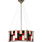 Meyda Lighting Utopia 22" 3-Light Polished Nickel Synchronic Pendant Light With Multi-Colored Shade Glass