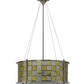 Meyda Lighting Utopia 22" 3-Light Polished Nickel Tessella Pendant Light With Yellow & Clear Shade Glass