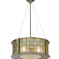 Meyda Lighting Utopia 22" 3-Light Polished Nickel Tessella Pendant Light With Yellow & Clear Shade Glass