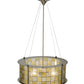 Meyda Lighting Utopia 22" 3-Light Polished Nickel Tessella Pendant Light With Yellow & Clear Shade Glass