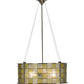 Meyda Lighting Utopia 22" 3-Light Polished Nickel Tessella Pendant Light With Yellow & Clear Shade Glass