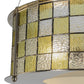 Meyda Lighting Utopia 22" 3-Light Polished Nickel Tessella Pendant Light With Yellow & Clear Shade Glass