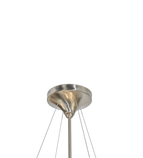 Meyda Lighting Utopia 22" 3-Light Polished Nickel Tessella Pendant Light With Yellow & Clear Shade Glass