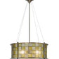 Meyda Lighting Utopia 22" 3-Light Polished Nickel Tessella Pendant Light With Yellow & Clear Shade Glass