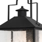 Meyda Lighting Vaculin 14" 4-Light Matte Black Wall Sconce With Clear Seeded Shade Glass