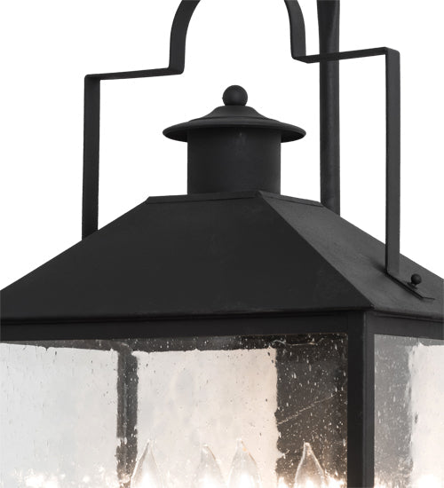 Meyda Lighting Vaculin 14" 4-Light Matte Black Wall Sconce With Clear Seeded Shade Glass
