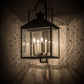 Meyda Lighting Vaculin 14" 4-Light Matte Black Wall Sconce With Clear Seeded Shade Glass