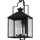 Meyda Lighting Vaculin 14" 4-Light Matte Black Wall Sconce With Clear Seeded Shade Glass