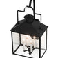 Meyda Lighting Vaculin 14" 4-Light Matte Black Wall Sconce With Clear Seeded Shade Glass