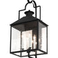 Meyda Lighting Vaculin 14" 4-Light Matte Black Wall Sconce With Clear Seeded Shade Glass