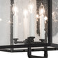 Meyda Lighting Vaculin 14" 4-Light Matte Black Wall Sconce With Clear Seeded Shade Glass