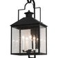Meyda Lighting Vaculin 14" 4-Light Matte Black Wall Sconce With Clear Seeded Shade Glass