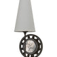 Meyda Lighting Valdosta 8" Timeless Bronze Wall Sconce With Off White Textrene Shade
