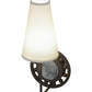 Meyda Lighting Valdosta 8" Timeless Bronze Wall Sconce With Off White Textrene Shade